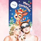 Christmas Games Pin The Noses On The Reindeer - Xmas Party Games Holiday New Year Activity 24 Stickers With 2 Blindfolds Winter Elk Party Supplies Pin Nose School Classroom Office Home Travel Trip
