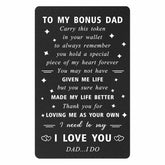 Stepdad Gifts - I Love You, Thank You Wallet Card - Bonus Step Dad Gifts Stepfather Birthday Card, Fathers Day, Christmas