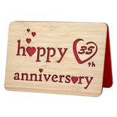 Wooden 35Th Anniversary Card,Handmade Wedding Anniversary Greeting Cards,35Th Anniversary Card For Her,Him,Husband,Wife