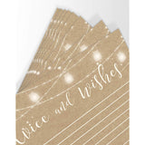 Advice And Wishes For The Mr And Mrs – Wedding Advice Cards For Bridal Shower, Games And Favors For Guests, Kraft Rustic Decor, 50 Cards