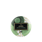 Voluspa White Cypress Candle | Mini Tin | 4 Oz. | 25 Hour Burn Time | | Coconut Wax for a Cleaner Burn