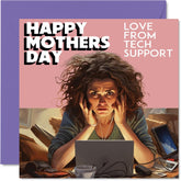 Funny Mothers Day Cards For Mom - Tech Support - Joke Happy Mother'S Day Card For Mom From Son Daughter, Mother Gifts, 5.7 X 5.7 Inch Mother'S Day Greeting Cards For Mama Mom Mam Mammy