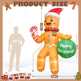 11Ft Christmas Inflatable Outdoor Decoration, Climbing Gingerbread Inflatable Blow Up Yard Decorations With Led Lights,