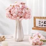 48 Pcs Ranunculus Artificial Flower,Real Touch Peonies Artificial Flower Silk Faux Diy Bouquet For Wedding Bridal Shower Valentine Centerpieces Arrangements Home Decorations (Pink)