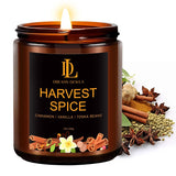 Fall Candle | Harvest Spice Scented Candle - Autumn Home Decor, 7Oz Autumn Soy Candles With 50Hr Burn Time, Holiday Thanksgiving Fall Gifts For Women Men