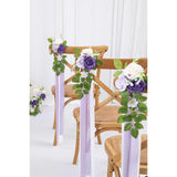 10 Wedding Aisle Decorations For Ceremony - Purple Chair Flowers For Aisle Decor And Church Pew Decorations