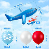 56-Pc Airplane Party Kit with Balloons Inflatable Airplane Birthday Decor