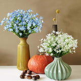 8 Bundles Artificial Daffodils Flowers, Fake Artificial Greenery Uv Resistant No Fade Faux Plastic Plants For Wedding Bridle Bouquet Indoor Outdoor Home Garden Kitchen Office Table Vase (Blue)