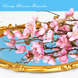 4 Pcs Faux Cherry Blossom Decor, 36'' Long Stem Artificial Flowers For Tall Vase, Cherry Blossom Tree Branches For Floral Arrangements Wedding Spring Decorations (Pink)