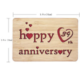 Wooden 39Th Anniversary Card,Handmade Wedding Anniversary Greeting Cards,39Th Anniversary Card For Her,Him,Husband,Wife