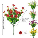 Artificial Flowers Plants Faux Eucalyptus Flowers Uv Resistant Plants For Outdoor Porch Patio Home Yard Garden Planters Pots Window Box (20 Bundles, 5 Colors Mixed)