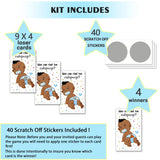 40 Baby Shower Scratch Off Game Cards, Boy African American Poopie Scratch Off Lottery Tickets Baby Shower Party Games Funny Party Icebreak Game Ideas For Baby Shower Who Got Poopie, White