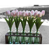 20Pcs Tulip Artificial Flowers 12.6Inch Real Touch For Wedding Decor Banquet Party Home Hotel Office Decoration Holiday Anniversary Celebration Faux Sterm
