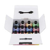 Acrylic Paint Set - Set Of 12, 16Oz Bottles - Mixed Vivid Colors, Rich Satin Finish, Smooth Creamy Consistency, Easy Pour & Clean, Vibrant Colors