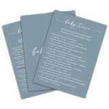 Blue Baby Shower Game, Baby Trivia Baby Shower Game Cards, Gender Reveal Party Game, Baby Shower Party Activities & Decorations -1 Answer Card & 25 Game Cards(A04)