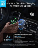Qi2 25W Magnetic Wireless Car Charger Mount with Vent Clip for iPhone 17 16 15 14 13 12