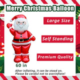 60 In Standing Santa Claus Christmas Balloons, Large Size Foil Balloon For New Year Eve Holiday Festival Birthday Party Decorations (Santa Claus)