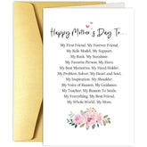 Poem Mother'S Day Card From Daughter Son, Sweet Flower Mothers Day Card For Mommy, Happy Mother'S Day To My Best Mom