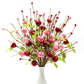 12 Pcs Valentine Table Centerpieces 17 Inches Valentines Picks Valentines Day Floral Stems Romantic Heart Flower Picks With Cherry For Gift Vase Table Centerpiece Wedding Indoor Decor