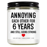 Funny Scented Candle, 6 Year Iron Anniversary, Gifts For Him, Her - Iron Gifts For 6Th Anniversary For Wife, Husband, Couple - Happy 6Th Wedding Anniv. Presents For Men, Women, Friend