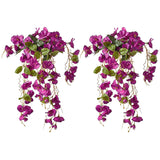 2Pcs Rose Red Artificial Silk Hibiscus Flower Hanging Decorations, Uv Resistant Outdoor Faux Hibiscus Flowers For Home Outdoor Artificial Flower Decorations