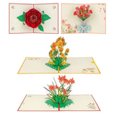 Pop Up Card, Mother'S Day Cards, 4 Pieces Flower 3D Greetings Card, Thank You Card With Envelope Moms Cards For Valentine'S Day Mother'S Day Thanksgiving Day Birthday Anniversary Wedding