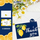 Lemon Thank You Cards Bulk 36 Pack Summer Thank You Cards With Matching Seal Stickers White Envelopes For Wedding, Baby Shower, Bridal Party And All Occasions
