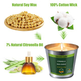Citronella Candles Outdoor, 6 Oz Pack Of 4 128 Hours Burning, Citronella Candles Set Outside For Party Hiking Camping Patio Bbq Deck Lanai Garden Yard Home Balcony