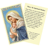 Mary, My Spiritual Mother Holy Prayer Cards, Religious Mother'S Ideas For Catholic Women, Pack Of 10, 4.125 Inches