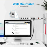 Heavy Duty Metal Surge Protector Power Strip 8 Outlets 6FT 14AWG Extension Cord Wall Mount White