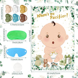 Baby Shower Games Pin The Pacifier On The Baby Game With 36 Pacifier Stickers, Large Green Baby Poster Games For Baby Shower Party Kids Birthday Party Supplies