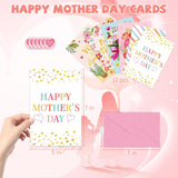 Mothers Day Cards Decorably Gold Foiled And Textured Happy Mothers Day Card Set With Floral Designs Gift Cards For Mom Wishes Printed Message Inside