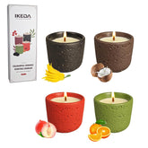 Ikeda Scented Candles For Home, 4 Pack Aromatherapy Candles Gifts For Women, Birthday Valentine Christmas Mother'S Day,11.2 Oz-80 Hour Colorful Ceramic Soy Candles Of Bergamot,Coconut,Peach,Orange