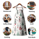 Christmas Tree Apron Xmas Aprons With Pocket Snowflake Stars Adjustable Bib Aprons For Women Winter Pine Trees Cooking Apron For Holiday Suitable For Bbq Grill Drawing Haircut