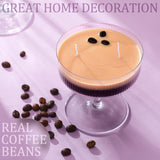 Espresso Martini Candle Gifts For Women Men Coffee Scented Aromatherapy Candles For Coffee Lovers Wedding Favors Housewarming Birthday Gift With Real Beans(Fashion Style)