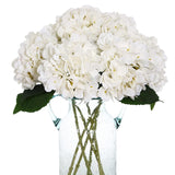 6Pcs Faux White Hydrangeas Fake Flowers Artificial Silk Hydrangea Flower With Stems Bouquets Arrangement For Home Table Centerpieces Wedding Baby Shower Birthday Party Decoration(White)