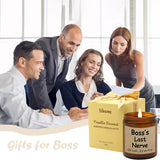 Boss Gifts For Women Men -Funny Boss Day Gifts, Coworker, Employee, Office Humor Vanilla Coconut Scented Candle (7Oz)