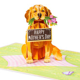 3D Pop Up Mothers Day Card, Happy Mother'S Day Dog, For Mom, Wife - 5" X 7" Cover - Includes Envelope And Note Tag
