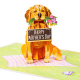 3D Pop Up Mothers Day Card, Happy Mother'S Day Dog, For Mom, Wife - 5" X 7" Cover - Includes Envelope And Note Tag