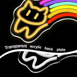 Rainbow Cat Neon Sign Dimmable USB LED Wall Light for Bedroom Game Room Pet Shop Decor