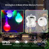 Globe String Lights, 26Ft 64 Led Rgb Christmas Fairy Lights Battery Operated, Twinkle Lights With Remote Control For Par