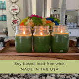 Mint Candles With Essential Oils (Set Of 3) For Patio, Deck, Outdoor Or Indoor Use - 88 Hour Burn - All Natural, Soy Base - Mason Jar With Lid, Made In Usa