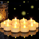 Flameless Candles, 50Pcs Tea Lights Candles Battery Operated, Flameless Tealight Candles No Flickering, Electric Tea Light Votive Candles - Ivory - 1.5" X 1.25"