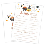 Baby Prediction Cards, Halloween Shower Games, Gender Reveal Party Favors - 25 Double-Sided