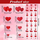 Red Heart Garland, Red Heart Hanging Glitter Streamer Bunting Banner, Party Decorations Garland, For Anniversary, Valentines Day, Engagement Wedding Bridal, Shower, 40 Feet