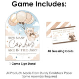 Big Dot of Happiness We Can Bearly Wait - How Many Candies Teddy Bear Baby Shower Game - 1 Stand and 40 Cards - Candy Guessing Game