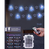 20 Led Star String Lights - Iridescent Party Decorations Star Lights Holographic With Remote Control, Waterproof Outdoor