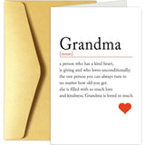 Grandma Mothers Day Card, Birthday Card For Grandma, Grandma Definition Greeting Card, Funny Mother'S Day Card Gift From Grandchild