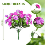 Artificial Flowers For Outdoors Decoration, 6 Bundles Silk Marigold Flower Uv Resistant Look Real Faux Plants For Garden Porch Planter Patio Balcony Yard Home Decor (Double Purple)
