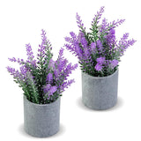 Artificial Lavender Plant In Pots - Faux Lavender Flowers Decor – Fake Flowers Purple Decor Plant Potted Bathroom Bedroom Kitchen Farmhouse Home 2 Pack